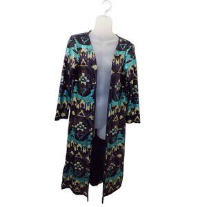 SILVERADO Sequined Long Coat Jacket Aztec Western Design size XS Runs big